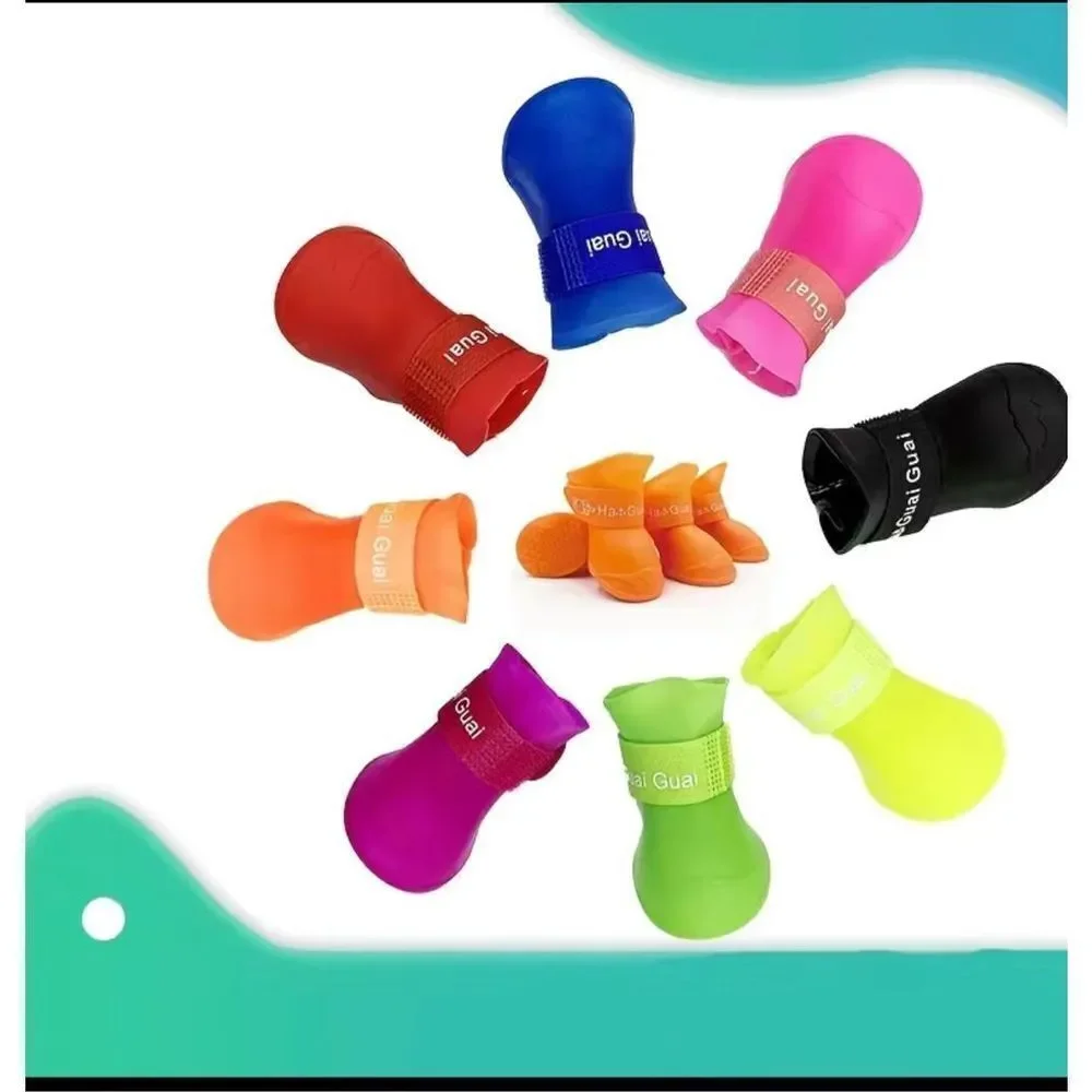 Pet Rain Shoes For Dog & Cat, Waterproof Dog Rain Shoes Snow Boots, Anti-slip Pe